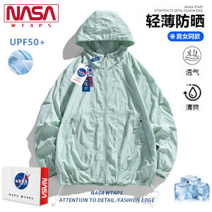 NASA WTAPS Mens Gradient Color Hooded Jacket Loose Fit Spring Autumn Fashion Brand High Sensation Polyester Fiber Long Sleeve Zipper Closure