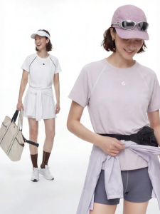 Contrast Split Raglan Short Sleeve T-shirt