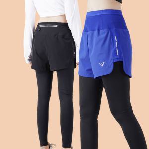 Womens Running Short Pants Fleece Lined Thin Sportswear Bottoms Fitness Marathon Trousers Street Style High Waist Long Pants