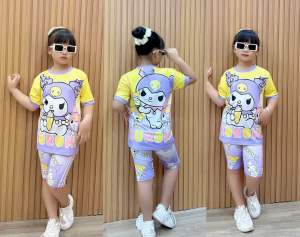 15-37kg labubu +bộ lửng ngố bé gái- thun lạnh 3D loại 1 mềm mịn bền đẹp 100