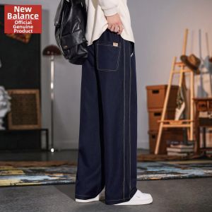 NEW BOLUNE | Original Color Spring New Mens Loose Straight Wide-leg Jeans