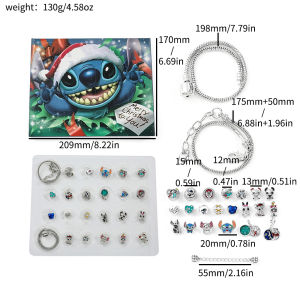Stitch Box Set Charms Bracelets Disney Anime Lilo and Stitch Christmas Gift Hand Chains for Women Bangles Jewelry