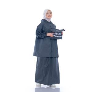 Jas Hujan AKULA Wanita Setelan Rok Anti Rembes