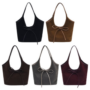 MOJOYCE Women Suede Shoulder Bag Magnetic Closure Tote Bag with Interior Pocket Hobo Bag