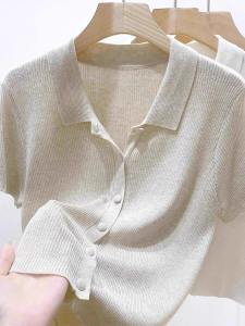Áo Polo Tay Ngắn Lụa Băng Thun Mỏng Rộng