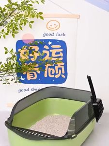 Big Space Open Cat Litter Box Cat Toilet Cat Litter Tray with Scoop Tandas Kucing Besar Bekas Pasir