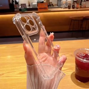 [Local Delivery] Luxury Transparent Phone Case For iPhone 11 15 16 Pro Max XR 14 7 8 Plus 12 13 Pro Max X XS Max SE 2022 2020 Acrylic Shockproof With Full Cover Lens Camera Protection