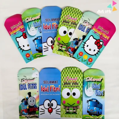 100 Lembar Angpau Amplop Lebaran Motif Snack 1 Pak