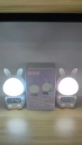 Đồng hồ xem giờ tích hợp đèn ngủ Rabbit điều khiển bằng giọng nói chức năng báo thức điều chỉnh độ sáng 4 cấp pin sạc dung lượng 1500mA