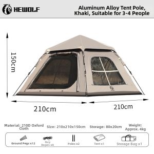 Hewolf | Foldable Overnight Sunproof Waterproof Automatic Tent