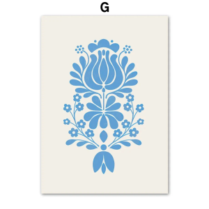 Blue Flower Market Minimalism Wall Art Canvas Painting Nordic Posters And Prints Abstract Wall Pictures For Living Room Decor