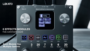 LEKATO Guitar Bass Multi Effects Pedal with 6 Effects Modules 80 Presets 20 IRs BT Electric Guitar Effects Pedal