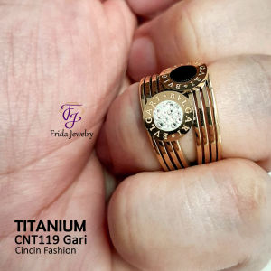 Cincin Ori Titanium Branded Gari Mewah Elegan Bisa dipakai sehari-hari Awet Anti karat CNT119