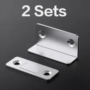 4Sets Ultra Thin Magnetic Cabinet Catches Strong Door Magnets Stopper Invisible Adhesive Drawer Magnet Lock for Kitchen Cupboard