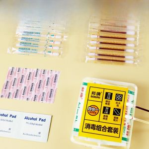 Disinfectant Cotton Swabs Emergency Four-Piece Set Outdoor Home Use Disposable Alcohol Hemostatic Portable Medical Box
