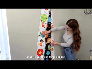 Kids Growth Height Chart Creative Cartoon Decorative Home Oil Painting Cloth Hanging Picture Height Measure Wall Decor for Baby Canvas Removable Ruler from Infant to Teen Ideal for Nursery Bedroom Playroom