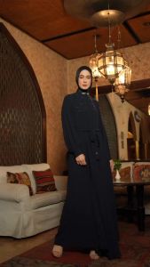 MANDJHA Diamond Dress Navy - Gamis Biru Premium Mandjha by IVAN GUNAWAN