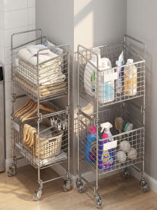 Stainless Steel Dirty Clothes Basket Movable