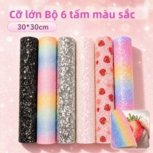 YUGUANG | Vải Lấp Lánh DIY 6 Mẫu Đầy Bóng Sáng Mịn và Rỗ