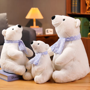 Hot 25/30/40cm Lovely Polar Bear Plush Toys Cute Soft White Bears With Scarf Dolls Stuffed Animal Pillow Girls Valentines Gift