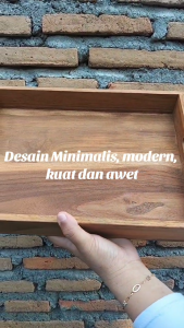 Nampan Saji Full Kayu Jati Solid 20x30x5cm dengan Desain Elegan untuk Penggunaan Seharian