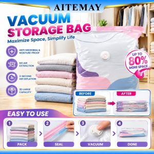 Aitemay cực lớn nén lưu trữ túi 3D đứng lên thiết kế chất liệu dày đệm kín khí chống bụi ngăn chứa tủ quần áo cho giường áo khoác mùa đông