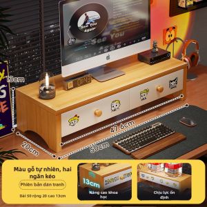 MENGBINFEN | Đế Nâng Màn Hình Có Hộc Đựng