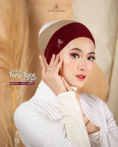 bandana ciput inner daleman hijab rajut arab 2 warna melar tidak pusing halus lembut adem terbaru terlaris terkini arrafi ori premium gratis ongkir bayar di tempat viral COD