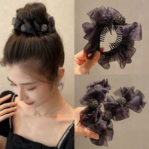 High Ponytail Ball Head Hair Clip Korean Fashion Elegant Hairpin Hair Accessories for Women’s