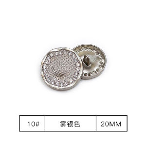 Simplified round Metal Button Embedded Diamond Oil Spot French Noble Style Womens Top Coat Jacket Large Coat Button