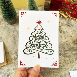 Thiệp Chúc Mừng Giáng Sinh Ba Trang Rỗng Thanh Lịch Thiệp Chúc Mừng Kinh Doanh Giáng Sinh Cảm Ơn Quà Tặng Có Phong Bì