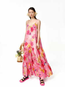 XIAOLI | Floral Layered Elegant Vacation Dress
