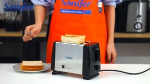 Sonifer Upgraded Pop Up Bread Toaster 2 Sliced 700W Stainless housing Multifunctional Large Breakfast Bread Baking Machine toast maker Use for Croissant Bread Donut 7 Browning Settings Removable Crumb Tray