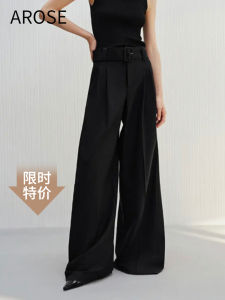 High Waist Wide Leg Pants Womens Versatile Casual Trousers Ainoshanyi Flagship Store Autumn New Style Polyester Fiber