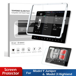 HD Tempered Glass Screen Protector for Tesla Model Y Standard 2026 Model 3 Highland 9H Anti-scratch 15.4 Touchscreen Protector