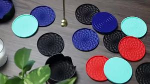 New Silicone Cup Bottom Seat Beverage Red Wine Cup Coaster with Thickened Anti Scald and Anti Slip Diamond Shaped Non Stick Tray