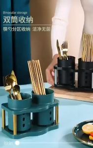 【SG】Cutlery Holder Utensil Kitchen Knife Holder Spoon Fork Chopsticks Organizer Stand Multi Functional Drainage Storage Rack