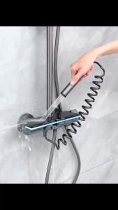TISAS 2024 Modern Stainless Steel Dual-Head Shower Set with LED Display and Starry Night Lighting