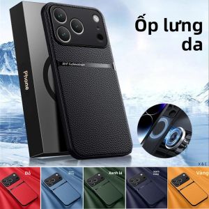 Ốp Điện Thoại Da Cao Cấp Chống Sốc Cho iPhone 17/17 Air/17 Pro Max - Mặt Lưng Bằng Da Nhân Tạo Mềm Mại Từ Tính Chống Trầy Xước Chống Vân Tay