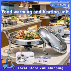Stainless Steel Alcohol Fueled Food Warmer Buffet Chafing Dish With Cover Alcohol Stove Hot Pot for Camping Picnics Restaurants Kitchens For Cooking Use
