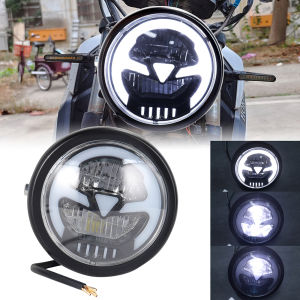 Vintage Motorcycle 6.5 inch LED Headlight High Low Beam Round Headlamp For Harley Sporster Softtail Choppers Custom Cafe Racer