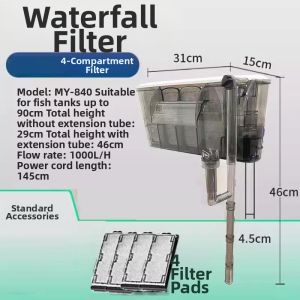 ZHUOLESHI | Wall-mounted Ultra Quiet Waterfall Fish Tank Filter 110v-220v