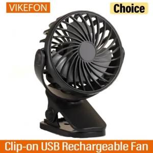 Quạt Để Bàn Mini Sạc USB Di Động Kẹp Bàn Tích Hợp Đèn Ngủ Dùng Được Ngoài Trời