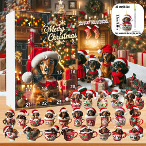 2025 Dog Cup Pendant Advent Calendar Doll Christmas Atmosphere Decorative Gifts New Year 24 Days Countdown Surprise Blind Box