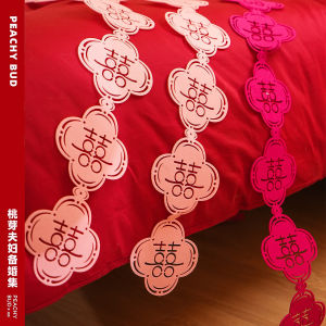 Long Stripe Couple Flower Pattern Non-Woven Fabric Hanging Decoration for Living Room Wedding Bedroom Decor Entrance Popular