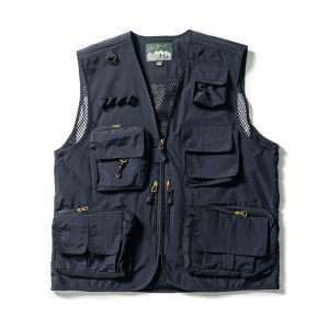 Versatile Outdoor Leisure Fishing Vest with Multiple Pockets Business Casual Standard Fit Youth Fashion Urban Style V-Neck