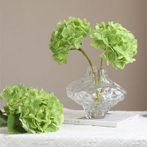 Green Real Touch Hydrangea Artificial Flowers Latex Large Hydrangea Branches Decoration Wedding Bouquet Flower Arrangement