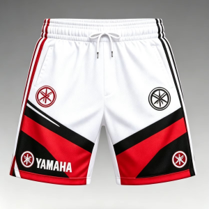 Yamaha | Quần Short Đi Xe Máy Yamaha Thời Trang Rộng Rãi Nhanh Khô Màu Trắng Dành Cho Nam Và Nữ Chất Liệu Polyester Kiểu Dáng Cá Tính Mùa Hè.