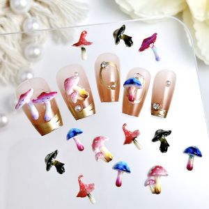 50 Món Trang Trí Móng Tay Hình Nấm Nhựa Dẻo Đáng Yêu Nhiều Màu Sắc Mũ Thần Kỳ Phụ Kiện Làm Móng Acrylic Thực Tế Tự Làm