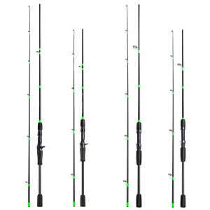 Joran joran pancing 2 bagian tongkat pancing umpan 1.8M 2.1 M Power serat karbon pengecoran putar
